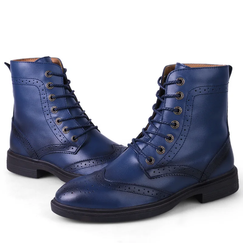 

Large Size Autumn And Winter Men Martin Boots Genuine Leather Warm Leather Shoes Outdoor Plus Cotton MEN'S SHOES