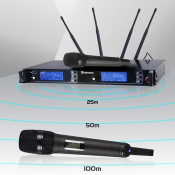 

wireless microphone system Professional stage UHF with 2 transmitter handheld headset tie clip