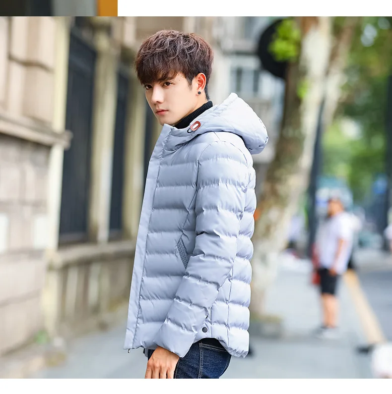 Winter MEN'S Cotton Clothes Korean-style Youth Casual Thick Slim Fit Cotton-padded Clothes Cotton-padded Jacket Coat Handsome Wi
