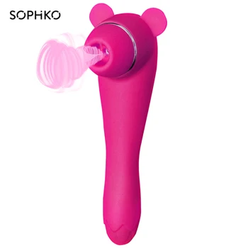 Heating 2 in 1 Sucking Vibrator G Spot Vagina Clitoris Vibration Rechargeable Waterproof Adult Sex Toys Sexuel Massage for Women