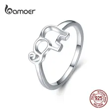 Bamoer, Стерлинговое серебро 925, слон, животное, эскиз, кольца на палец для женщин, модное ювелирное изделие, милый Bijoux, дизайн SCR540