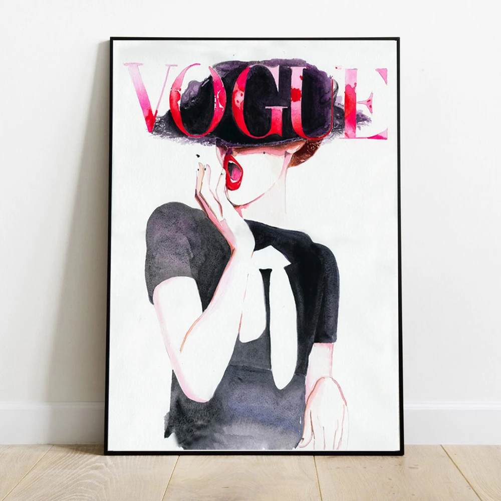 Vogue Печать на холсте плакат и печать стене искусство картины для гостиной
