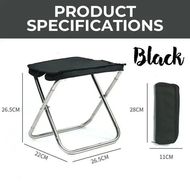 Portable Folding Chair Outdoor Stainless Steel Hand Bag Folding Stool Camping Chair Fishing Stool Handy Outside Faldstool 6