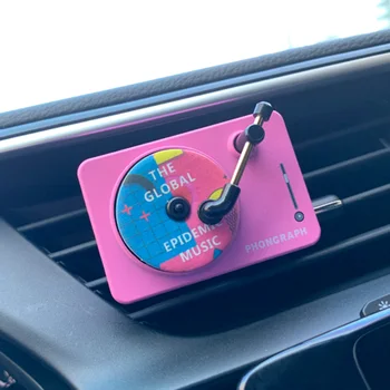 

Record Player Clip On Travel Styling Solid Perfume Deodorant Aromatherapy Vent Outlet Diffuser Fragrance Car Air Freshener Mini