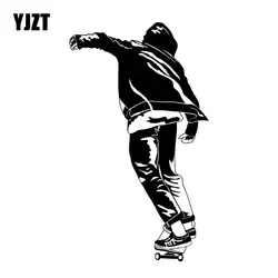 YJZT 10 см * 17 см скейтборд комната подростка уличный стиль виниловая наклейка на машину наклейка кузова автомобиля декор черный/серебристый