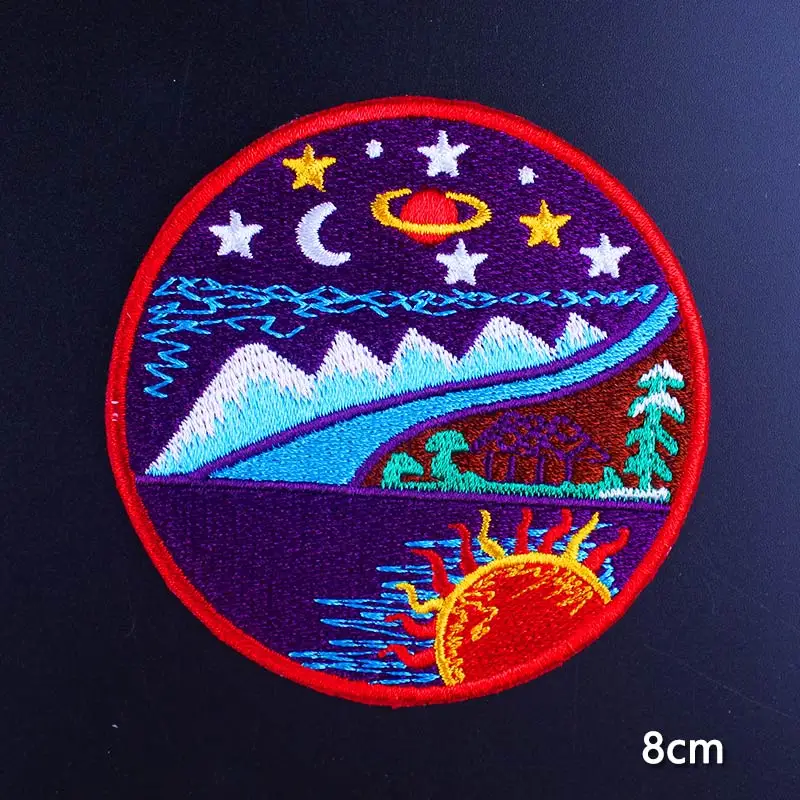 Дорожные вышитые нашивки для одежды, горный UFO Adventure Patch Iron On Patches On Clothes Stripes Appliques Accessories