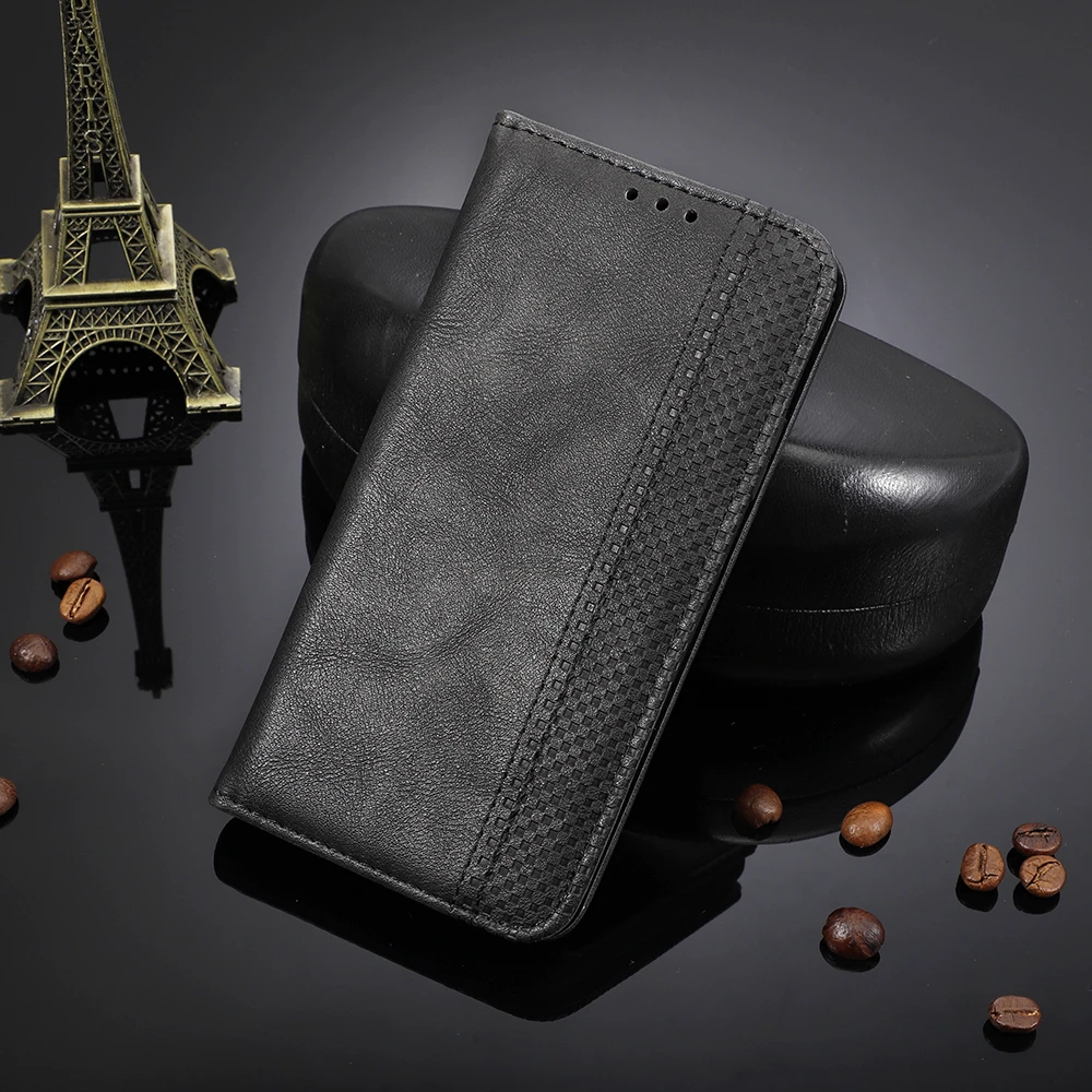 Чехол-Бумажник для телефона Asus ROG 2 в винтажном стиле из искусственной кожи с магнитной откидной крышкой-подставкой с отделениями для карт, ударопрочный чехол