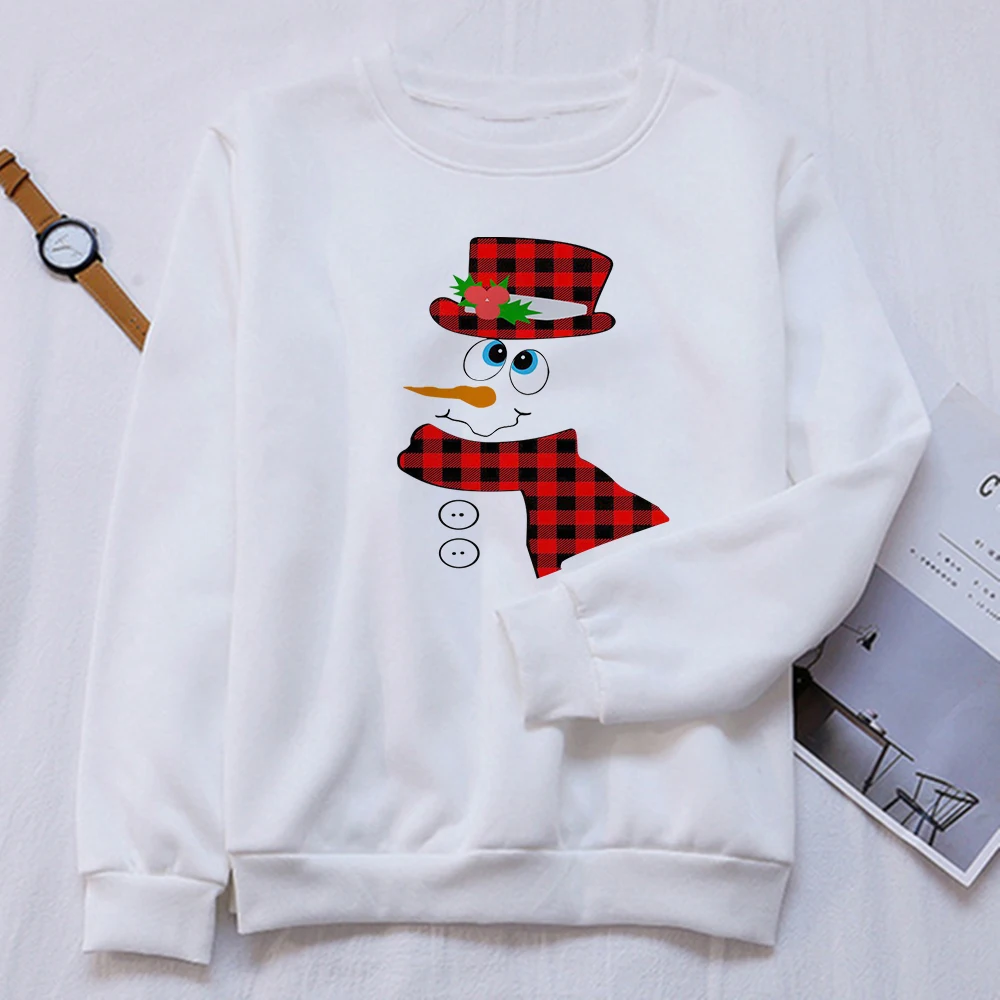 

Autumn New Women Long sleeve Hoodie Cute Snowman Printing Sweatshirt High Quality Christmas Clothes Pullovers Blouses