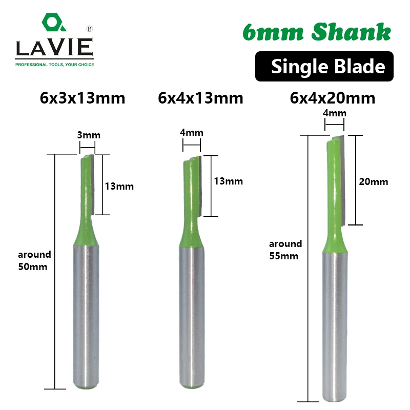 LAVIE 1pc 6mm Shank Straight Bit Tungsten Carbide Single Double Flute Router Bit Wood Milling Cutter for Woodwork Tool MC06020 LAVIE 1pc 6mm Shank Straight Bit Tungsten Carbide Single Double Flute Router Bit Wood Milling Cutter for Woodwork Tool MC06020