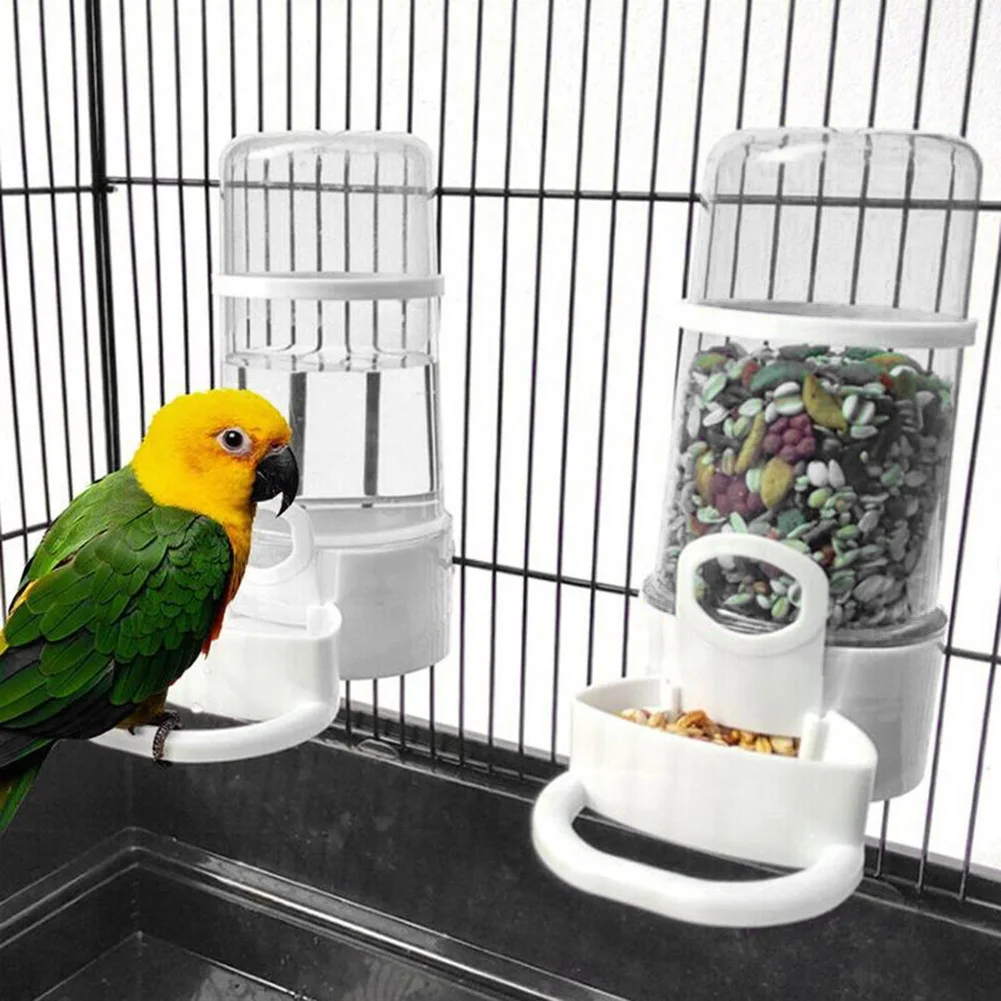 Bird Water Drinker Feeder Container Automatic Birdcage Water Bottle Transparent Bird Drinking Fountain Dispenser Parrot Pet Wate
