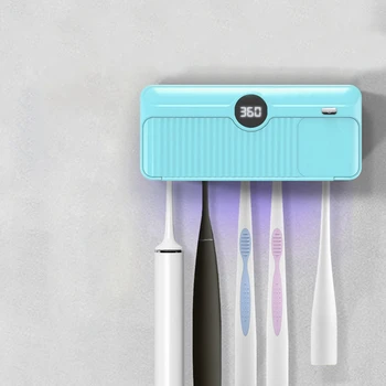 

Smart UVC Disinfection Toothbrush Holder Disinfection Tool Drying LED built-in battery Wall mounted Toothbrush Disinfection Box