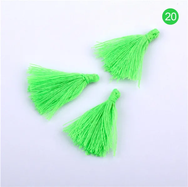 Color No.20 50 шт./лот красочные 3 см мини хлопок кисточкой DIY ювелирные изделия браслет для изготовления ключей бахрома отделка Ремесло кисточки Швейные аксессуары - Цвет: Color No.20