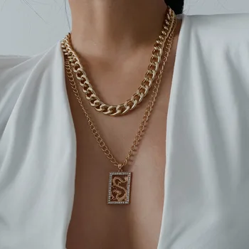 

Europe and America Ornament Non-mainstream Chain INS Normcore Style Necklace Micro Zircon Dragon-Shaped Combination Creative Nec