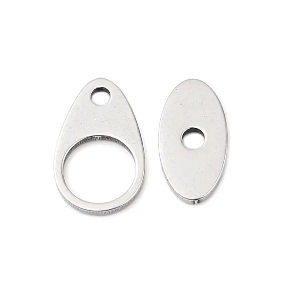 

DoreenBeads Stainless Steel Oval Silver Color DIY Making Earrings Necklace Clasps Jewelry Findings 12mm x 8mm-11mm x 6mm,5Sets