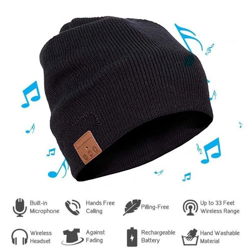 Bluetooth Earphone Music Hat Winter Wireless Headphone Cap With Mic Sport Hat For Huawei Xiaomi iPhone Sumsung Gaming Headset