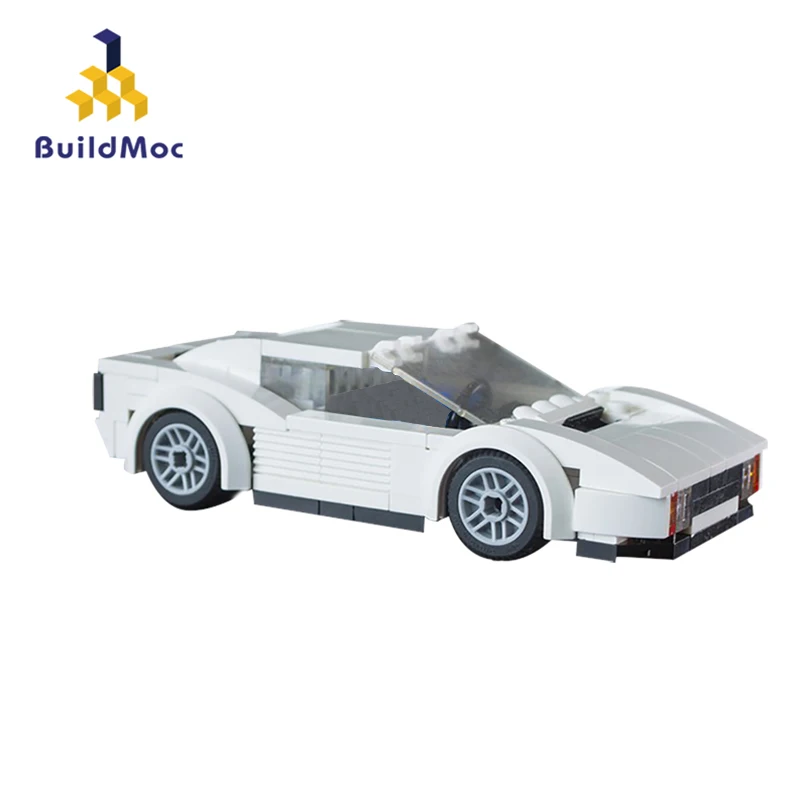 

BuildMoc City 16976 Miami Vice Testarossa Mini Educational Building Blocks Compatible With legoingll City for Children Gift Toy