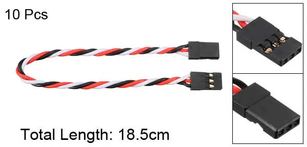 18.5cm 10PCS Uxcell 1/5/10 шт Удлинительный кабель провод 3-контактный серво 13-33,5 см 22AWG м объектив Canon M/M F RC Futaba JR анти-обратного 30/60 жилы провода - Цвет: 18.5cm 10PCS