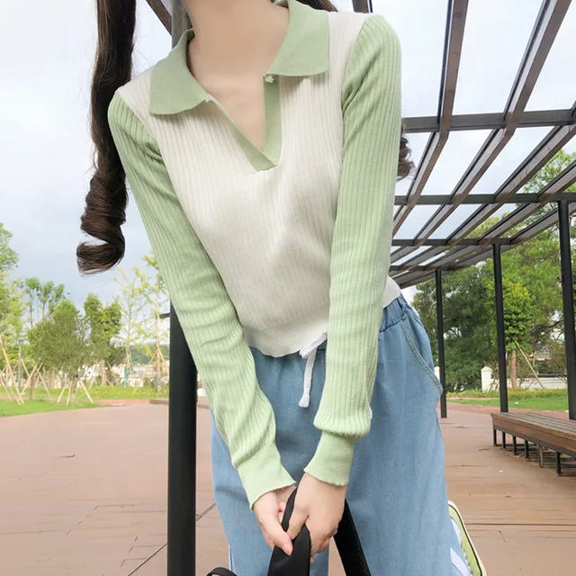 Фото осенний милый свитер для девочек базовые женские вязаные топы цена