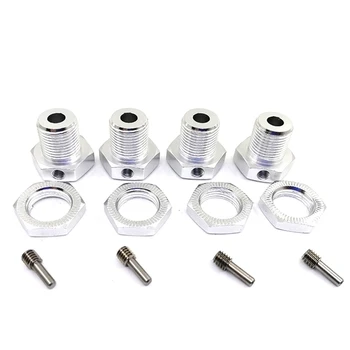 

RC Car Alum Wheel Hub Nuts 17mm Hex Nuts Threadlock Replace 5353 for TRAXXAS E-REVO Off-Road Climbing Car-Silver