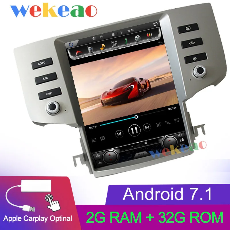 Wekeao вертикальный экран Tesla стиль 12,1 ''Android 8,1 автомобильный Dvd мультимедийный плеер для Toyota eiz Mark радио Automotivo 2005-2009 - Цвет: Android Car Radio