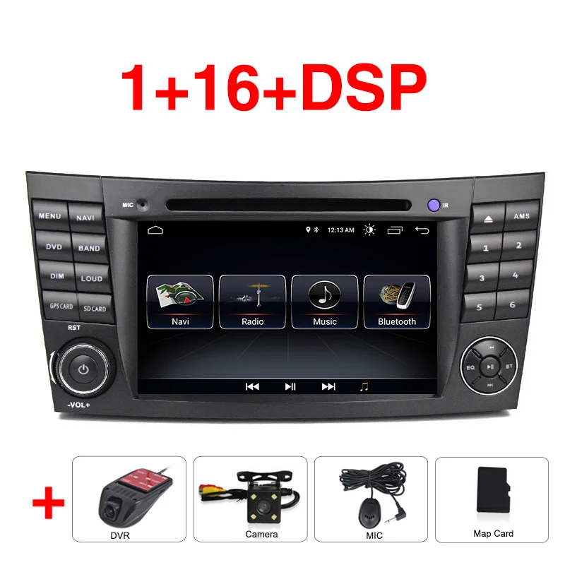 Для Mercedes Benz e-класс W211 E200 E220 E240 E270 E280 200-2008 W219 Android 9 автомобильный dvd Радио мультимедийный плеер с gps DSP - Цвет: 1G Add Camera DVR