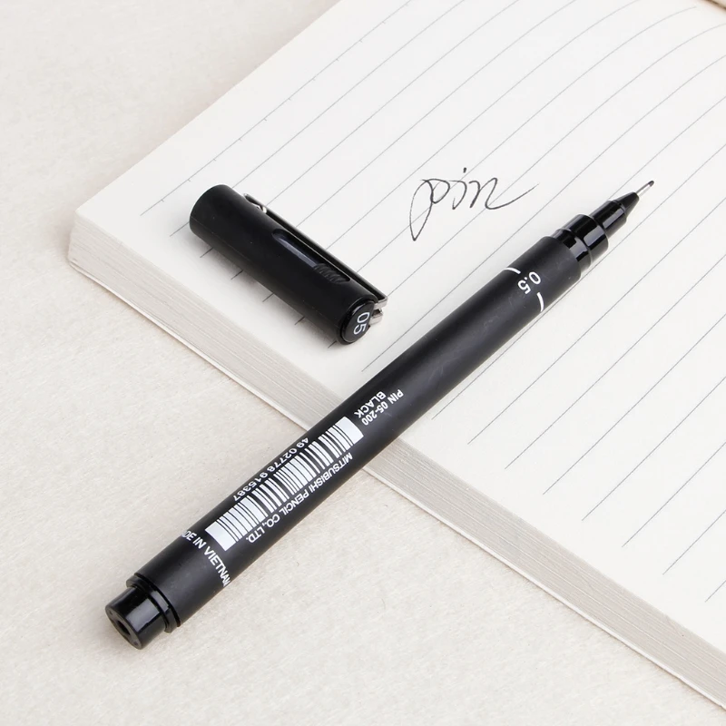 6pcs/lot Pin Drawing Pen Fineliner Ultra Fine Line Art Marker Black Ink 005 01 02 03 05 08 Micron Drawing Pen Office School Set art marker pens art markers pen marker marker pen marker pens markers pen micro pens