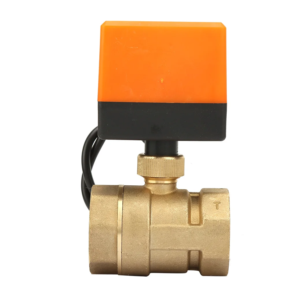 DC 12V 2 Way 3 провода латунный моторизованный шаровой клапан электрический клапан DN32 G1-1/" вращение резьбы для Eater газового масла