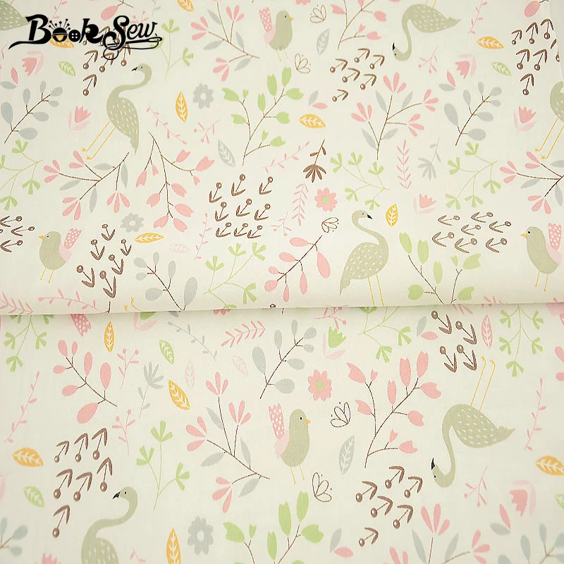 Booksew хлопковая ткань с цветами персонажей из аниме конструкции стеганый Tecido