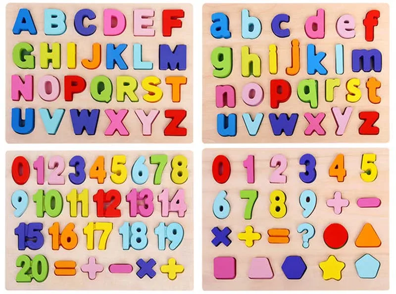 ABC пазл, цифровые деревянные игрушки, ранний обучающий пазл, буквы, алфавит, цифры, головоломка, дошкольные Развивающие игрушки для детей