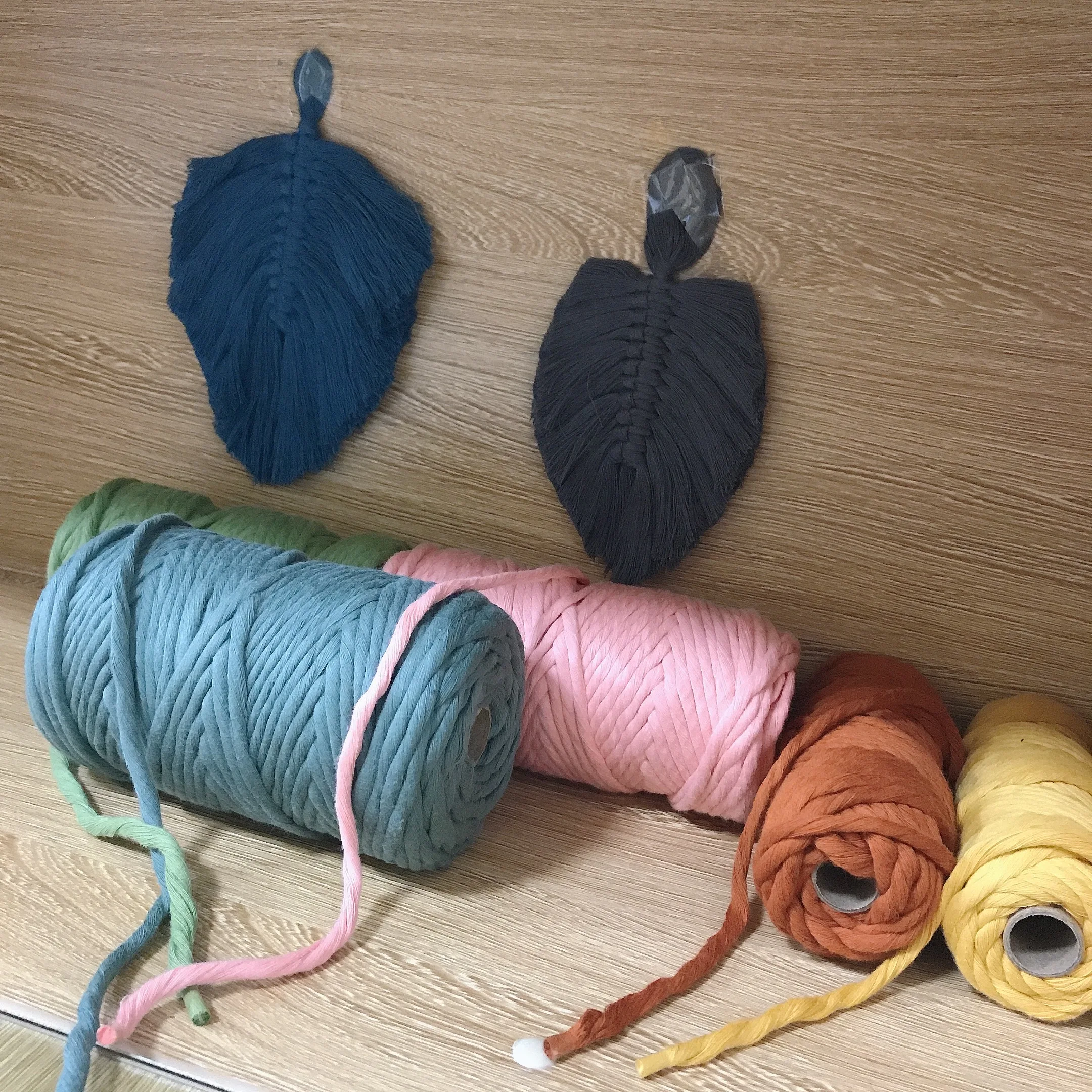 4mm Single Strand Cotton Macrame Roll Cord Twist Cotton Rope For Wall Hanging Craft Artisan Project cotton rope macrame cord