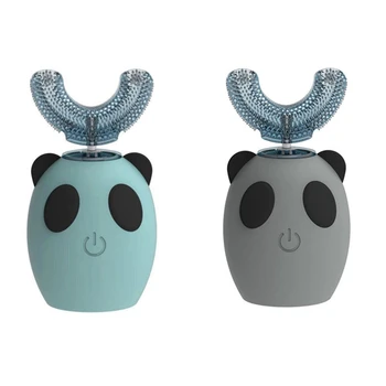 

2 Pcs Children Sonic ligent Automatic Electric Toothbrush U Type Toothbrush for 8-15 Year Old Kid-:Blue & Gray