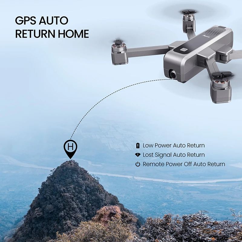 Складной Дрон Potensic D88 5G WiFi FPV GPS возврат с камерой 2K Высокий режим удержания рычаг RC
