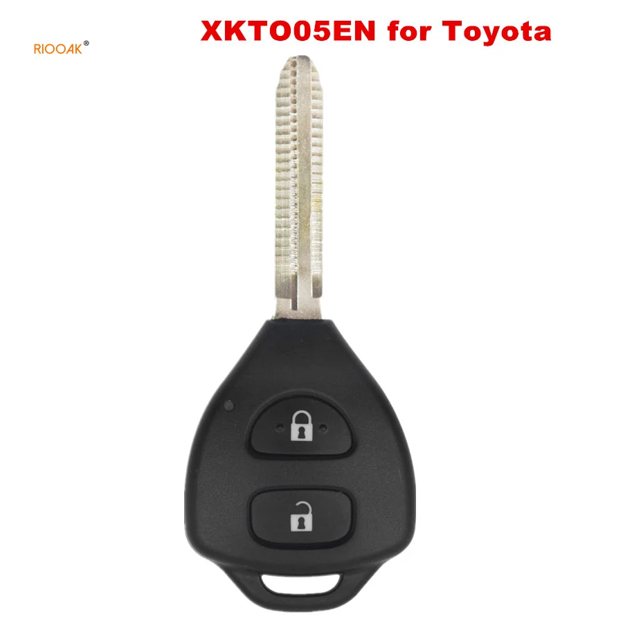 New 5PCS/LOT XHORSE XKTO05EN Wired Universal Remote Key for Toyota Style Flat 2 Buttons for VVDI VVDI2 Key Tool English Version 1pcs xhorse xkb510en universal remote key b5 type 3 buttons english version for vvdi vvdi2 ket tool