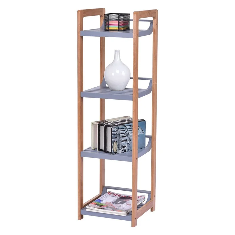 4 уровневая бамбуковая многофункциональная стойка для хранения столовой
