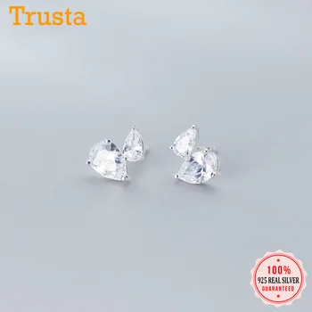 

Trusta 2020 Authentic Fashion 925 Sterling Silver Sweet Cute Dazzling CZ Stud Earrings For Women Girls Kids Jewelry Gift DA573