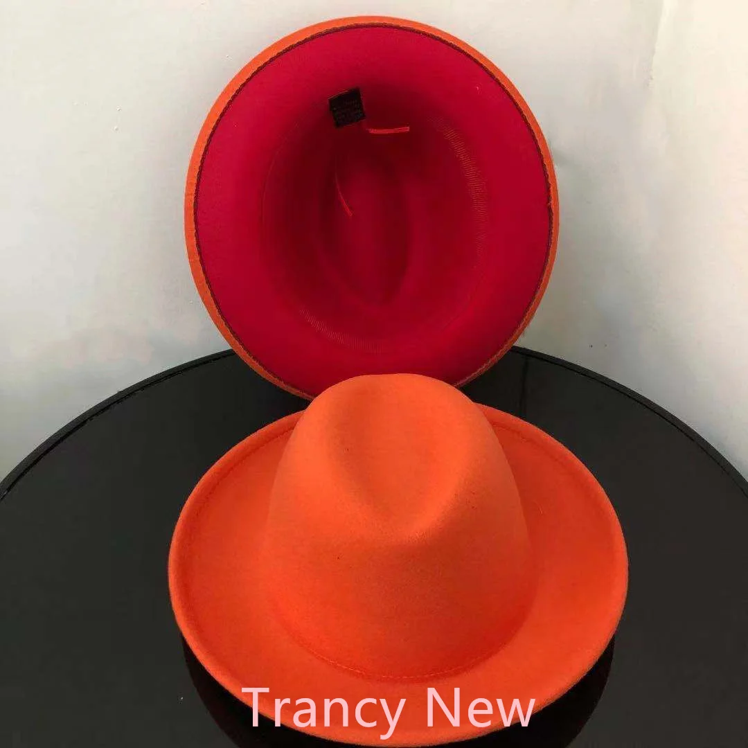 2021 new fedora hat autumn and winter oval two-color new hat top jazz hat Panama fedora hat for men and women шляпа женская red fedora hat