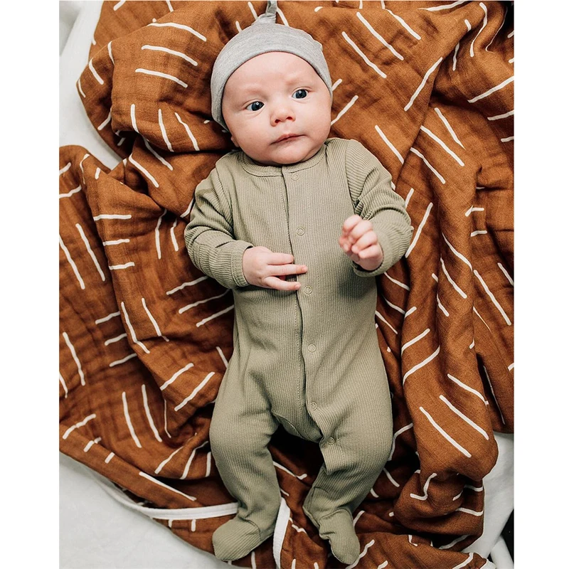 

Baby Boy Newborn Girl Cotton Footies Romper Bodysuit Knit Long Jumpsuit Button O Neck Clothes Baby's Outfit Knitwear 6 Months