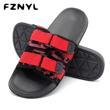 

FZNYL Outdoor Sandals Men Soft Comfortable Flat Beach Flip Flops Slippers Male Breathable Fashion Home Casual Slides Shoes
