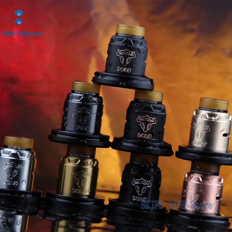 Оригинальный THC Tauren Solo RDA Емкость 2 мл 24 мм с одной катушкой BF Pin Vape Tank Vs Drop GOON 528 25 vs QP