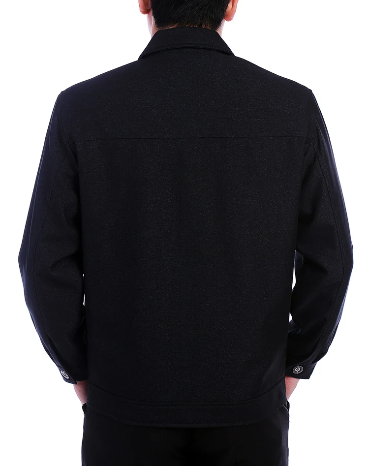 

Casual Brand Spring Autumn Europe Fashion Men Jacket Coat Turndown Collar Black Clothing WD0176