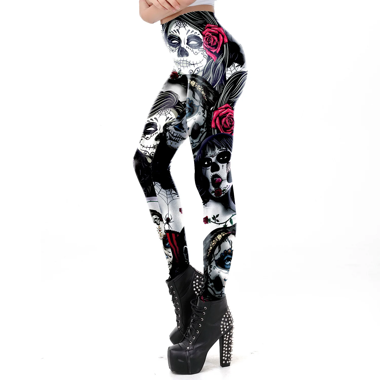 NADANBAO New Arrival Leggings Women Skull Head 3D Printed Camouflage Legging Workout Leggins Slim Elastic Plus Size Pants Legins seamless leggings Leggings