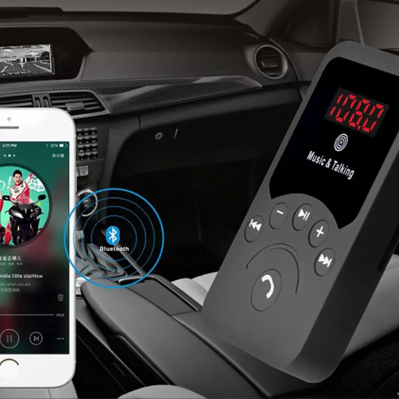 Мини Автомобильный Mp3 беспроводной Bluetooth Handsfree автомобильный комплект fm-передатчик с пультом дистанционного управления, 3.1A USB зарядное устройство со смартфоном(черный