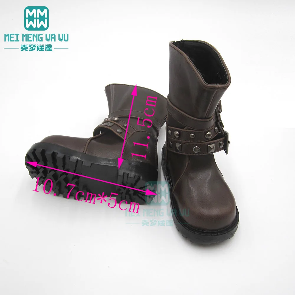 10,7 см* 5 см 1/3 дядя BJD SD10 SD13 SD17 POPO68 модные коричневые ботинки с высоким берцем с шипами Ботинки высокого качества