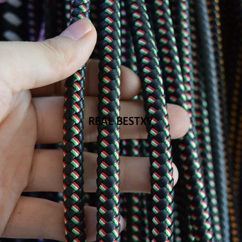 

D052 5m/lot approx 8mm BLACK LEATHER CORDS WITH NYLON ROPE BRAIDED LEATHER STRINGS FOR MEN BRACELETS MAKING MATERIAL WHOLESALE