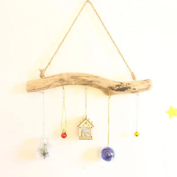 

Natural Driftwood Branches Wall Hanging HolderJewelry Organizers With 5-Hook Bedroom Door Storage Shelf Wall Decor Crafts