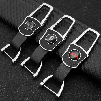 

Car-Styling 3D Metal Leather car Logo Keychain Key Chain Key Rings for Suzuki Mazda Nissan Subaru Hyundai Opel Citroen Kia LADA