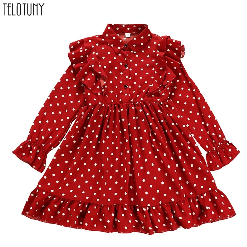 Платье telotuny для девочек; платье принцессы в горошек для девочек; детское платье с рюшами; платье принцессы; одежда Sukienka Dziewczynka