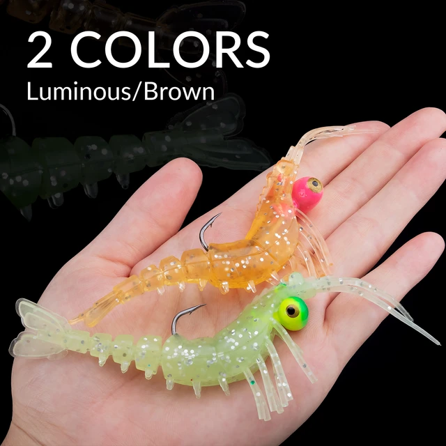 1 pc Luminous Glow Shrimp Lure Artificial Bait Soft Fishing Lures Saltwater  Freshwater Bass Lure Grub Worms Lure - AliExpress