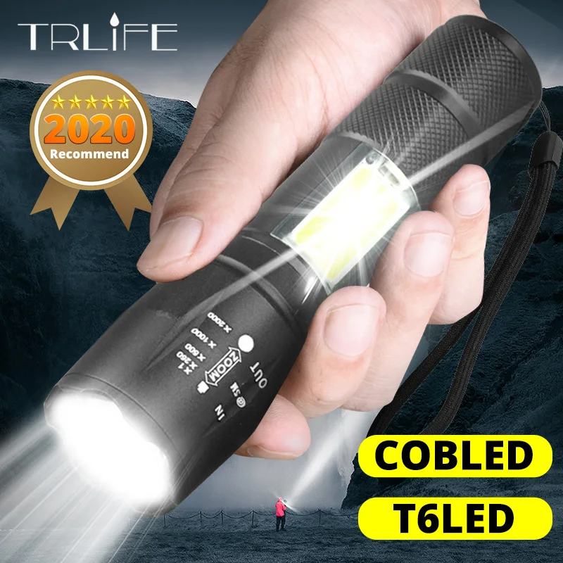 Светодиодный фонарик L2 4 в 1 с кабелем и режимами работы новинка 2020|zoomable light|zoom torchled