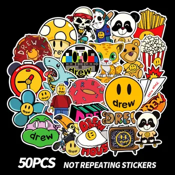 

50PCS Singer Justin Bieber Drewhouse Sticker Pack For PC Suitcase Laptop Motorcycle Styling Cool Cartoon Stickers